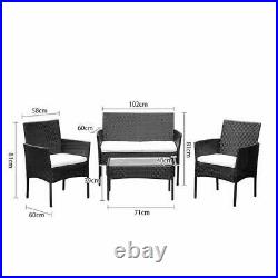Rattan Garden Furniture Set 4Pieces Sofa Patio Outdoor Hotel Table Wicker Chairs