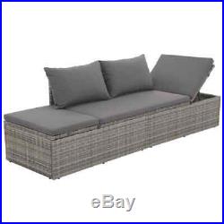 Rattan Outdoor Lounge Bed Sofa Set Pool Sunlounger Furniture PE Wicker Patio Hot