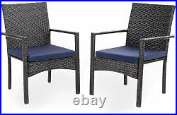 Rattan Patio Chairs Set of 2 Removable Cushion Wicker Outdoor Chairs Armchair