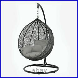 Rattan Swing Patio Garden Weave Hanging Egg Chair withCushion In or Outdoor