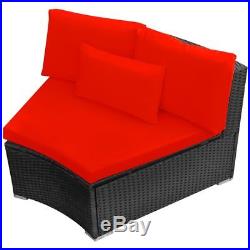 Rattan Wicker Garden Set Indoor Outdoor Seating Sofa Couch Furniture Red/Blue