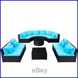 Rattan Wicker Garden Set Indoor Outdoor Seating Sofa Couch Furniture Red/Blue