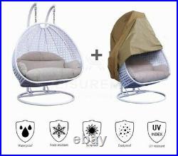 Rattan Wicker Hanging 2 person Egg Swing Chair With Outdoor/Indoor Chair
