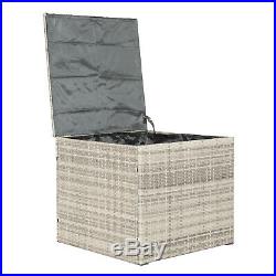 Rattan Wicker Sofa Set Storage Box Couch Cushioned Furniture Patio Outdoor Gray