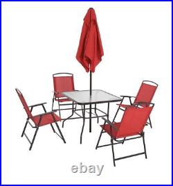 Red Albany Lane 6 Piece Outdoor Patio Dining Set