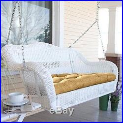Resin Wicker Porch Swing Outdoor Patio Furniture Garden Hanging Seat Deck Chair