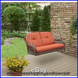 Resin wicker Hanging Home Garden Deck Outdoor Porch Swing Patio Furniture Brown