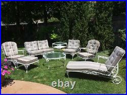 Restored Woodard Chantilly Rose vintage patio furniture set