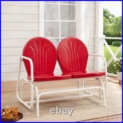 Retro Outdoor Steel Glider Modern Durable Red Patio Century Chair Mid Swing New