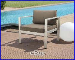 Ribelli 4 teilige Aluminium Polyester Lounge Set Sitzgruppe Sitzgarnitur taupe