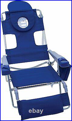Rio Brands 4-Position Read-Through Lounger 14 High Seat Beach Chair with Book