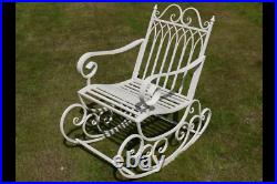 Rocking Chair Bench Cream Shabby Chic Vintage Style Garden Seat