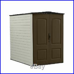 Rubbermaid Large Outdoor Backyard Gardening & Tools Vertical Storage Shed, Brown