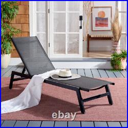 SAFAVIEH Outdoor Collection Fionne Chaise Sunlounger Black