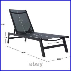 SAFAVIEH Outdoor Collection Fionne Chaise Sunlounger Black