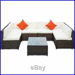 SALERattan Wicker Sofa Set Sectional Couch Cushioned Furniture Patio Outdoor