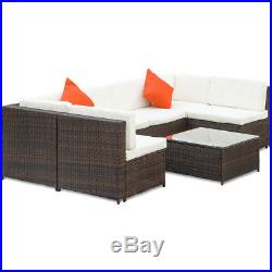 SALERattan Wicker Sofa Set Sectional Couch Cushioned Furniture Patio Outdoor