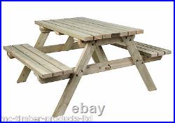 SALE £10 OFF! TRADITIONAL WOODEN PICNIC TABLES 4ft, 5ft, 6ft, 7ft