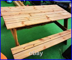 SALE! PUB! Table and Bench Set Picnic Wooden Outdoor 160cm 6 seats ADULT