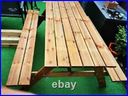 SALE! PUB! Table and Bench Set Picnic Wooden Outdoor 160cm 6 seats ADULT
