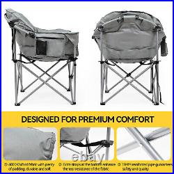 SLSY Oversized Heated Camping Chair, Patio Lounge Chairs with 3 Heat Levels