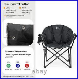 SLSY Oversized Heated Camping Chair, Patio Lounge Chairs with 3 Heat Levels