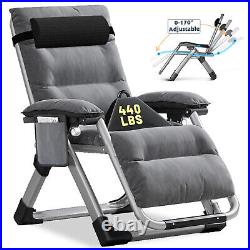 SLSY Zero Gravity Chair Folding Lounge Reclining Deck Chaise & Headrest Mattress