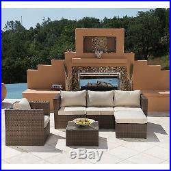 SUPERNOVA 6PC Outdoor Patio Sofa Set Sectional Furniture PE Wicker Rattan Couch
