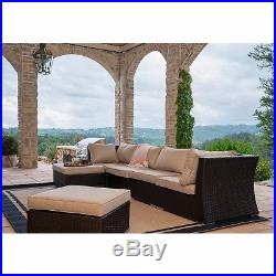 SUPERNOVA 6PC Outdoor Wicker Rattan Patio Sectional Sofa Set Furniture