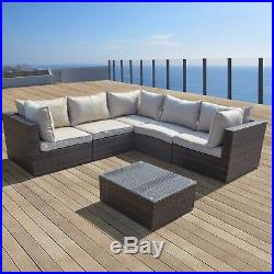 SUPERNOVA 6PC Patio Furniture Rattan Sofa Set Outdoor Wicker Sectional