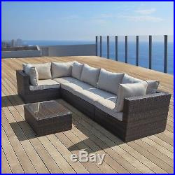 SUPERNOVA 6PC Patio Furniture Rattan Sofa Set Outdoor Wicker Sectional