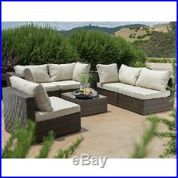 SUPERNOVA Outdoor Patio 6PC Sectional Furniture PE Wicker Rattan Sofa Set Deck