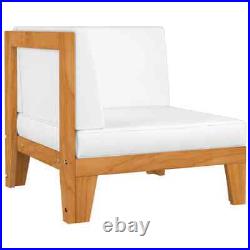 Sectional Corner Sofa & Cream White Cushions Solid Acacia Wood GSS