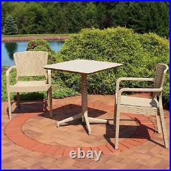 Segonia Plastic 3-Piece Patio Dining Table and Chairs Coffee by Sunnydaze