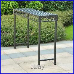 Segovia Iron Indoor/Outdoor Console Table Antique Black