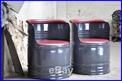 Sessel aus fabrikneuen 200 Liter Fass Ölfass Stuhl, Farbe & Kunstleder nach Wahl