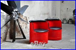Sessel aus fabrikneuen 200 Liter Fass Ölfass Stuhl, Farbe & Kunstleder nach Wahl