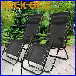 Set Of 2 Reclining Sun Loungers Gravity Folding Garden Chairs Or Spare Parts