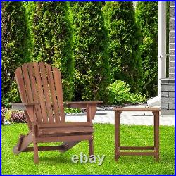 Set of 2 Folding Adirondack Chair Set Patio Outdoor Lounge Garden Lawn Deck Pool