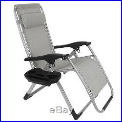 Set of 2 Heavy Duty Zero Gravity Chairs Recliners Support to 400lbs withCup Holder