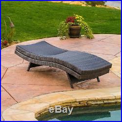 Set of 2 Outdoor Adjustable & Stackable Chaise Lounge Chairs