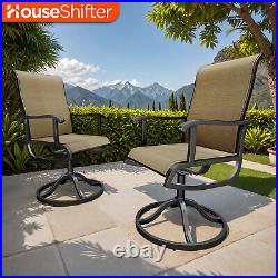 Set of 2 Outdoor Patio Dining Chair Swivel Quick Drying High Back Rest Ergonomic