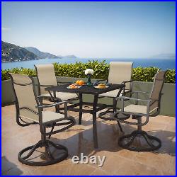 Set of 2 Outdoor Patio Dining Chair Swivel Quick Drying High Back Rest Ergonomic