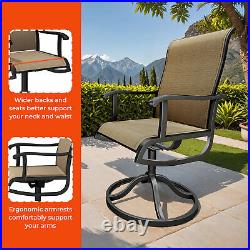 Set of 2 Outdoor Patio Dining Chair Swivel Quick Drying High Back Rest Ergonomic