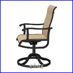 Set of 2 Outdoor Patio Dining Chair Swivel Quick Drying High Back Rest Ergonomic