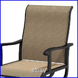 Set of 2 Outdoor Patio Dining Chair Swivel Quick Drying High Back Rest Ergonomic