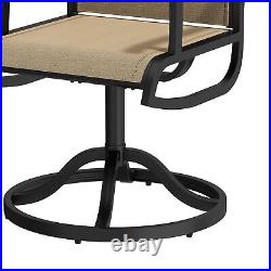 Set of 2 Outdoor Patio Dining Chair Swivel Quick Drying High Back Rest Ergonomic