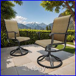 Set of 2 Outdoor Patio Dining Chair Swivel Quick Drying High Back Rest Ergonomic