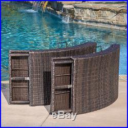 Set of 2 Outdoor Patio Folding Multibrown PE Wicker Chaise Lounge Chairs