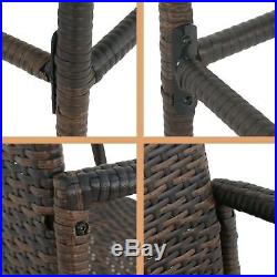 Set of 2 Outdoor Wicker Rattan Bar Stool Set Furniture Club Chairs Outdoor Patio